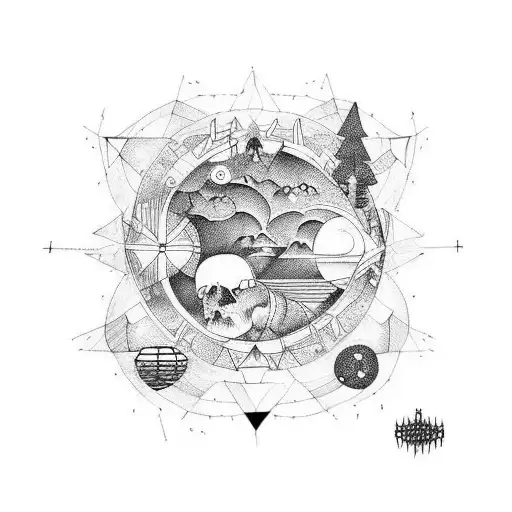 Under Breast Night Sky With Hell Path