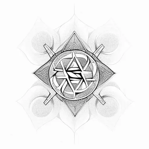 Valknut Symbol Lotus Flower