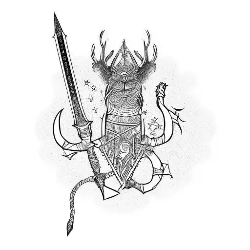 Nordic Sword With Folklore