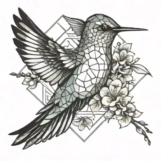 Hummingbird And Sakura Flowers