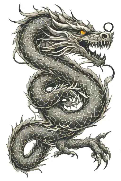 Japanese Dragon Entwined