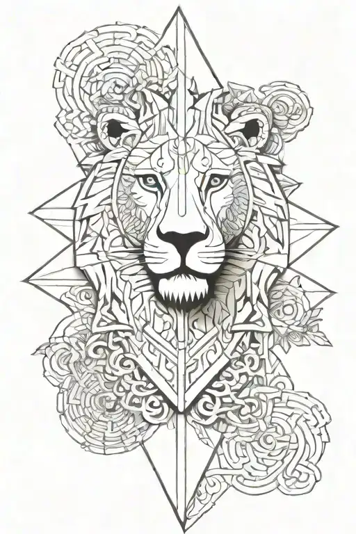 Tibet And A Lion Head