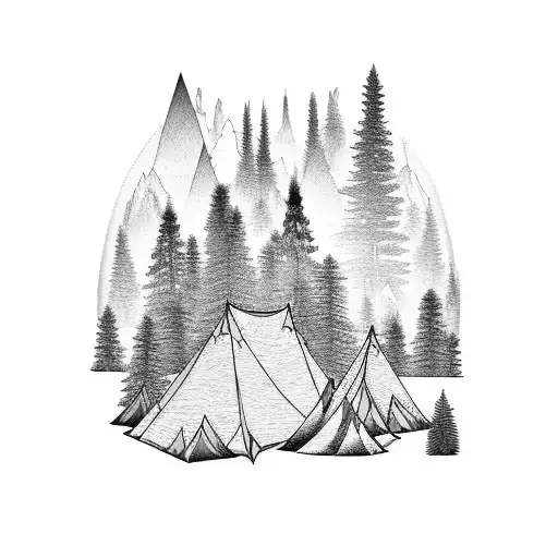 Mountain And Forest Campsite