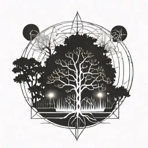 Long Tree And Lighting