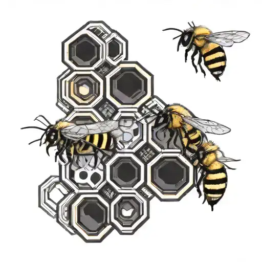 Honeybees And A Bee Hive Honey Colm