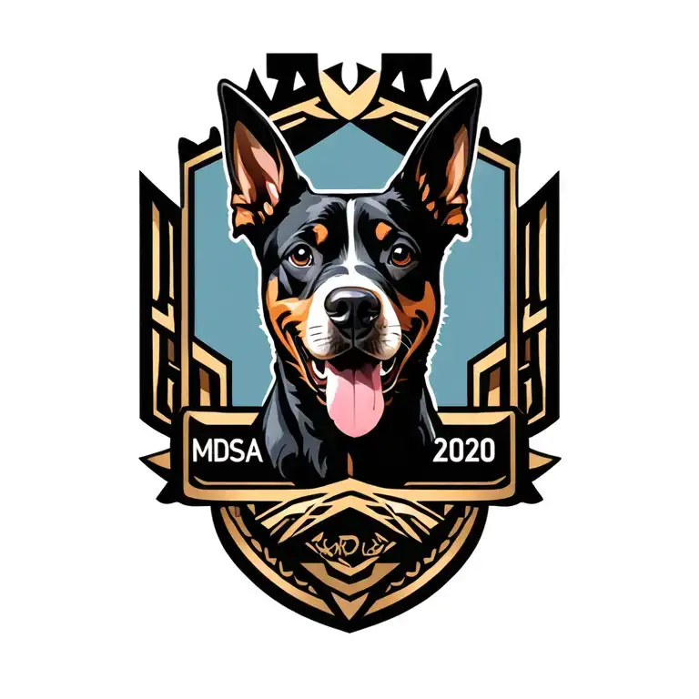 Family Crest Incorporating A Dog And The Family Name Mdsa And Year 2020