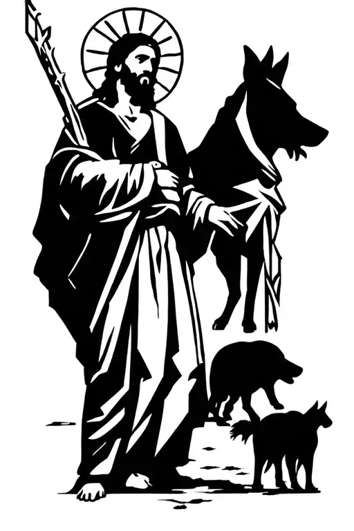 Jesus And Hog Hunting With Dogs