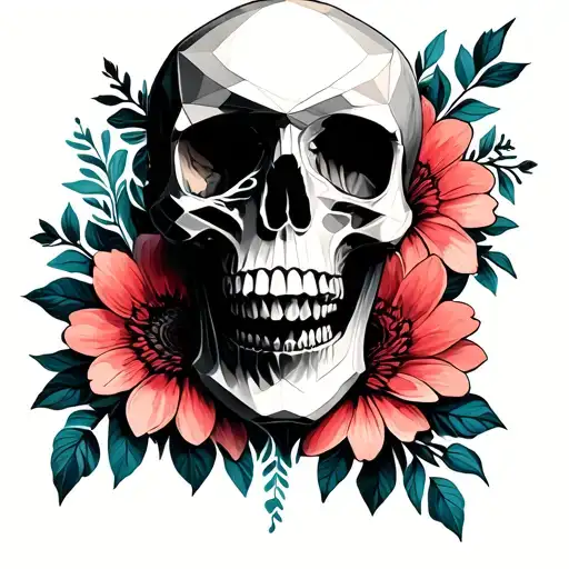 Skull An Flowers