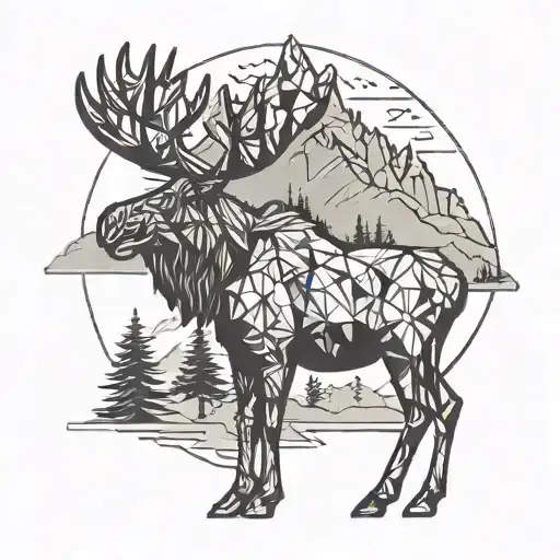 Moose On A Mountain Landscape