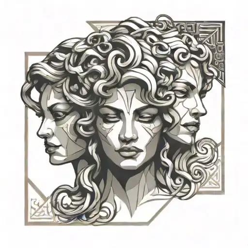 3 Faced Medusa Face