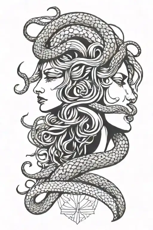 3 Faced Medusa Snake Hair