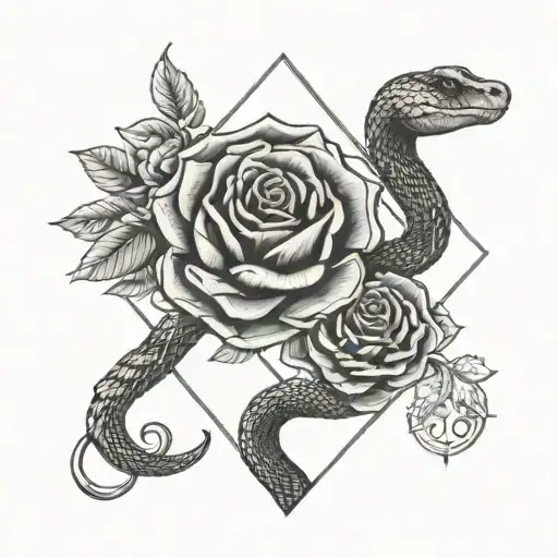 Snake And Roses