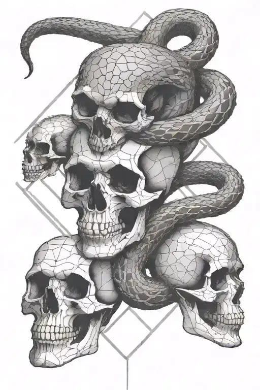 Snake & Skull And Threes