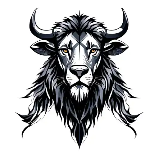 Cape Buffalo And Lion