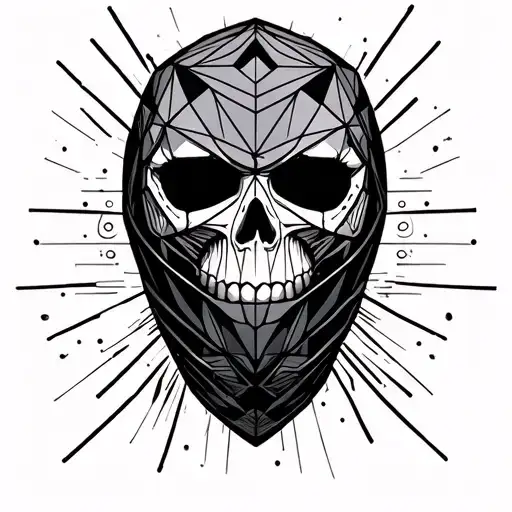 Skull Wearing Ski Mask