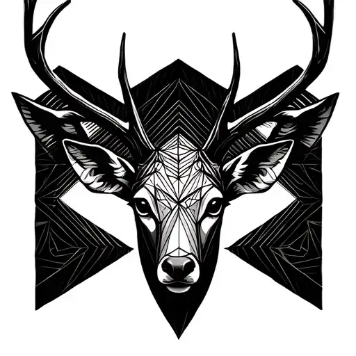 Geometric Deer Head
