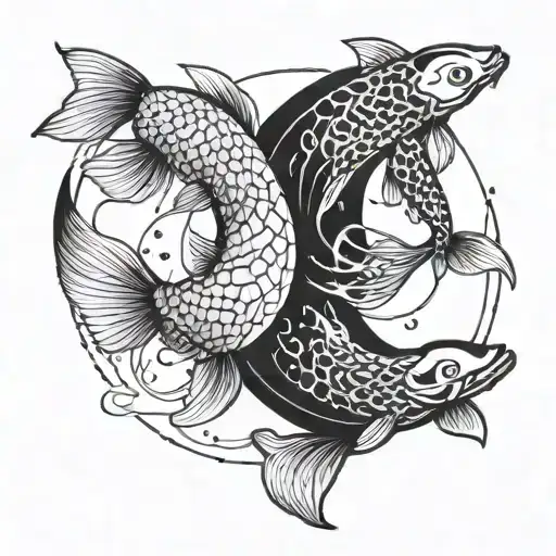Moon Koi Fish Yin Yang