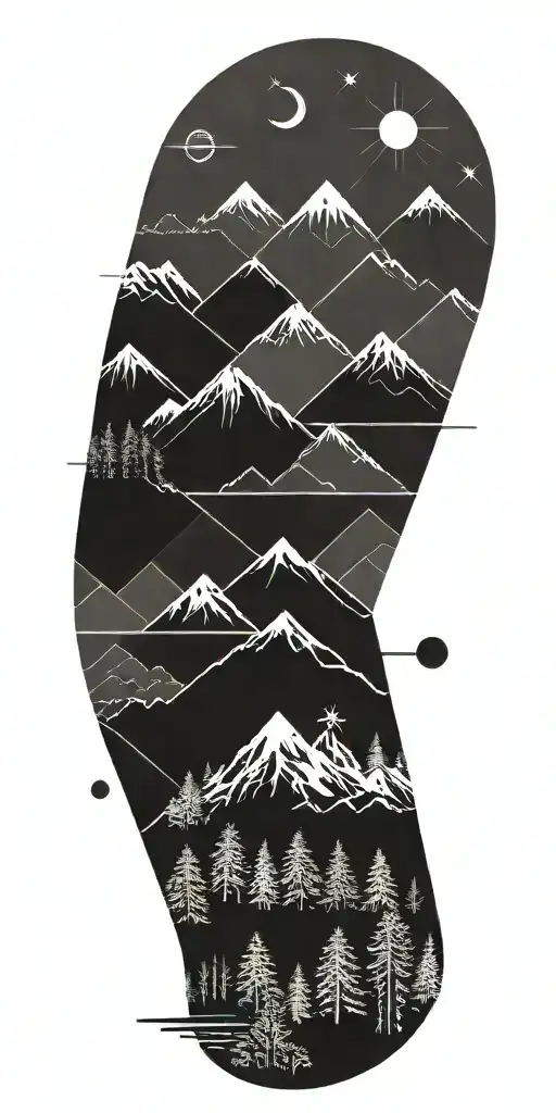 Misty Pine Trees And Mountains Inside