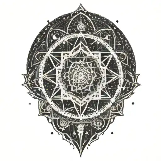 Constellation Of Stars Connected Like Neurons As Mandala