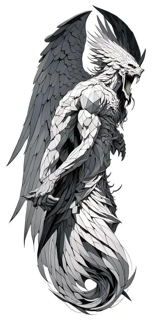 Archangel Fighting Demons