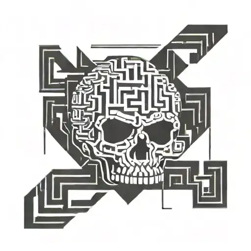 Skull With A Maze In Its Head