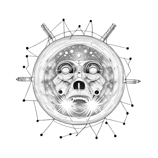 A Detailed Portrait Of The Moon With Electrical Bolts Emanating From It