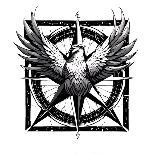 Phoenix In A Compass Rose