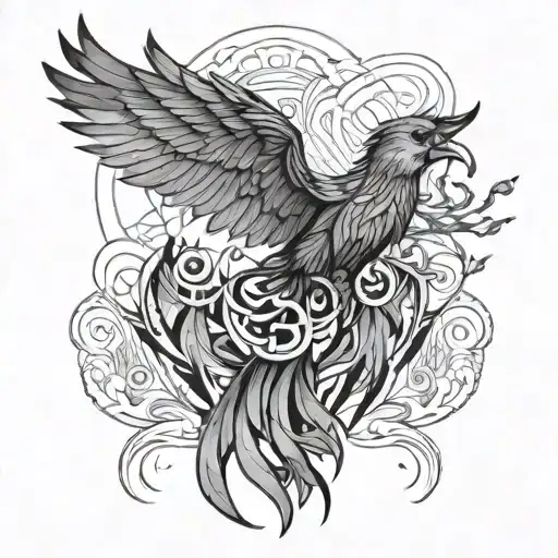 A Phoenix Kinda Coming Out The Ashes Symbolizing Rebirth