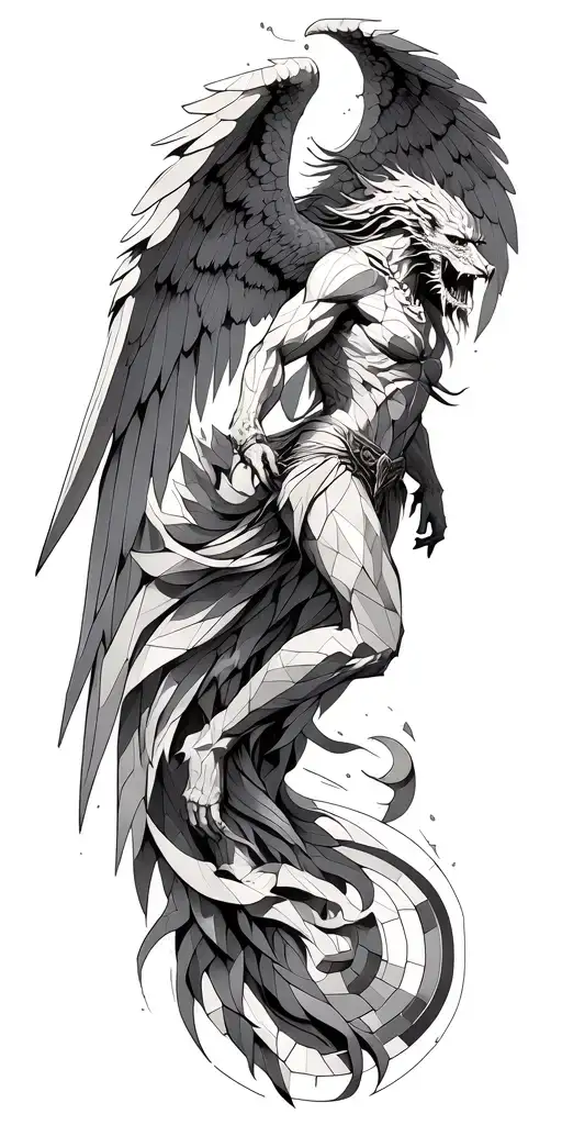 Archangel Fighting Demons