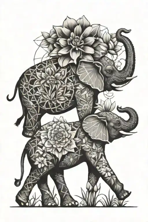 Elephant With Freesia Flower