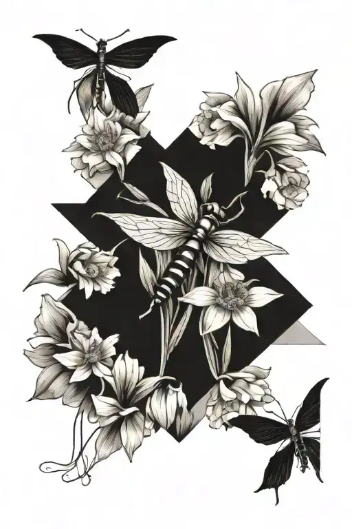 Daffodil And Dragonfly