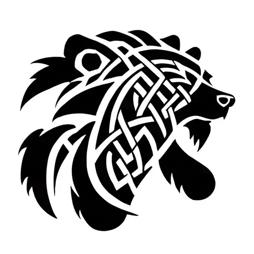 Footprint Bear Tribal Norse Viking Only Black Knot