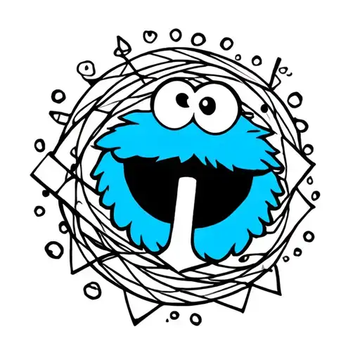 Cookie Monster With An Anchor Intertwined