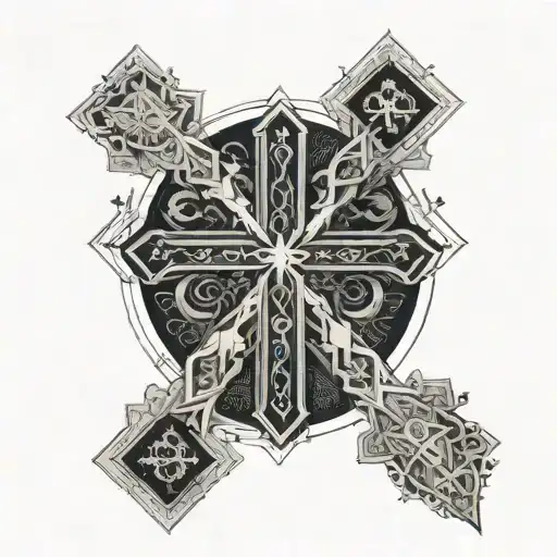 The Cross Is Combined With The Pisces Zodiac Sign And Bible Verses