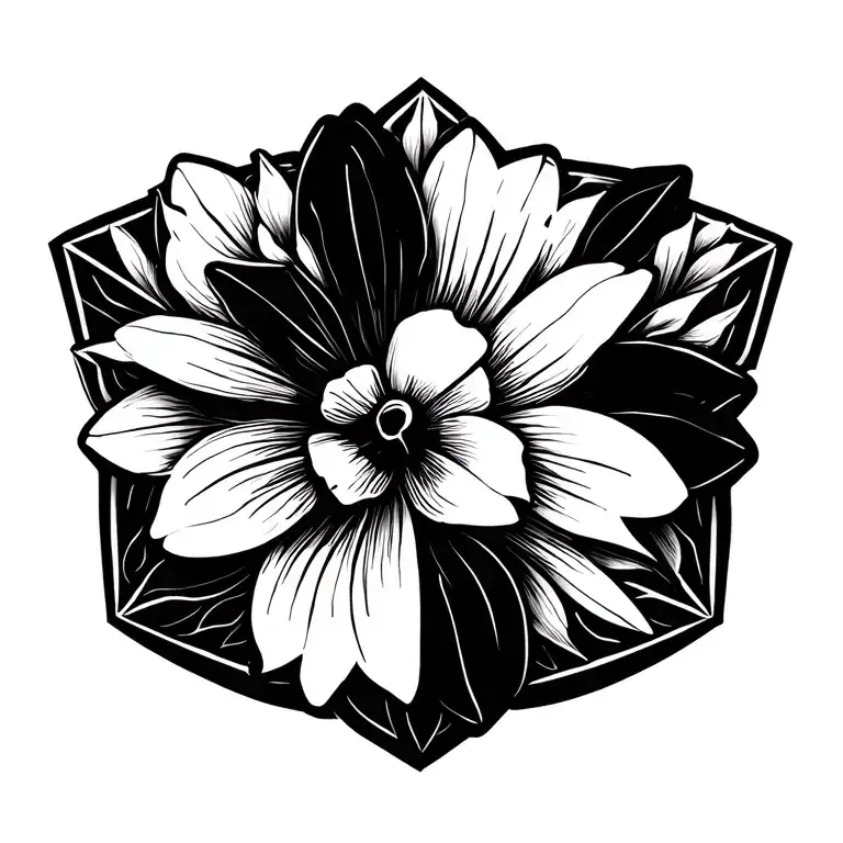 Flowers And Mandal Tattoo Design Featuring