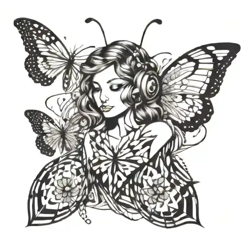 Girl Music Butterflies