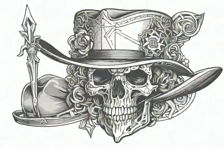 Skeleton Cowboy Hat On Top