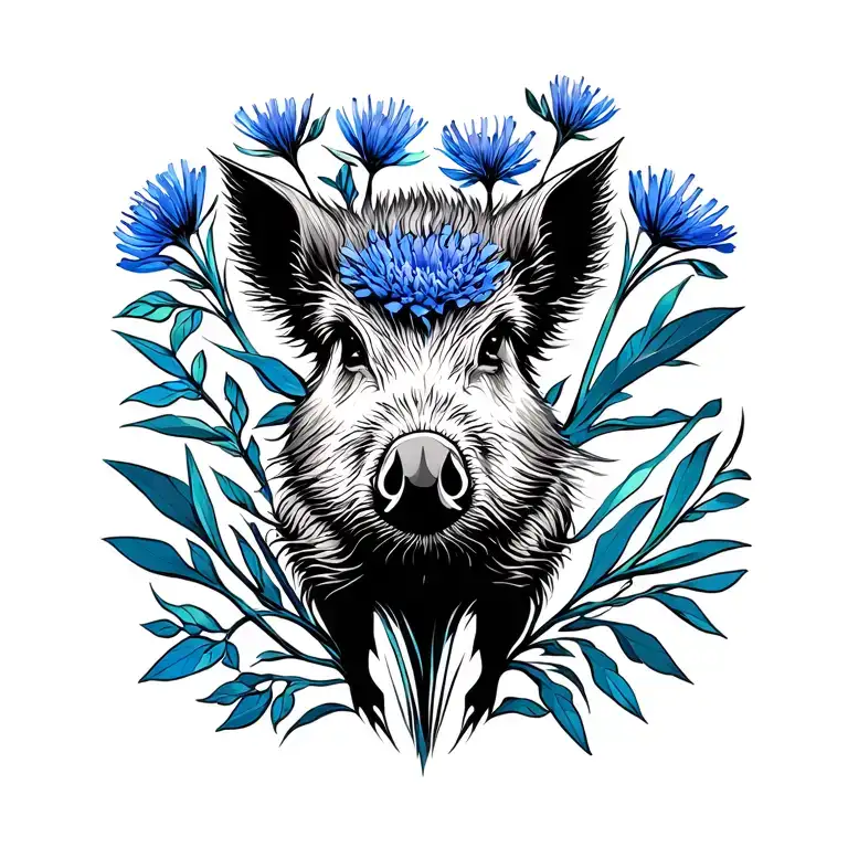 Cornflower With Wildboar