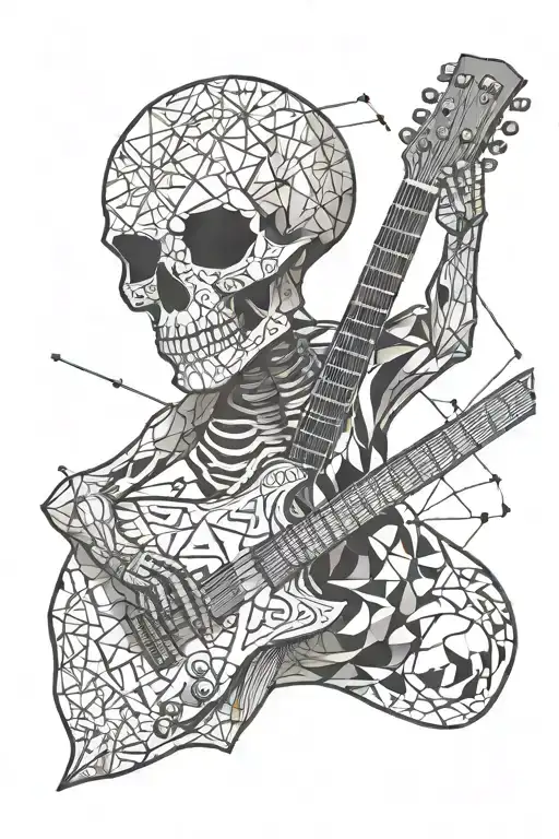 Skeleton Play Guitar