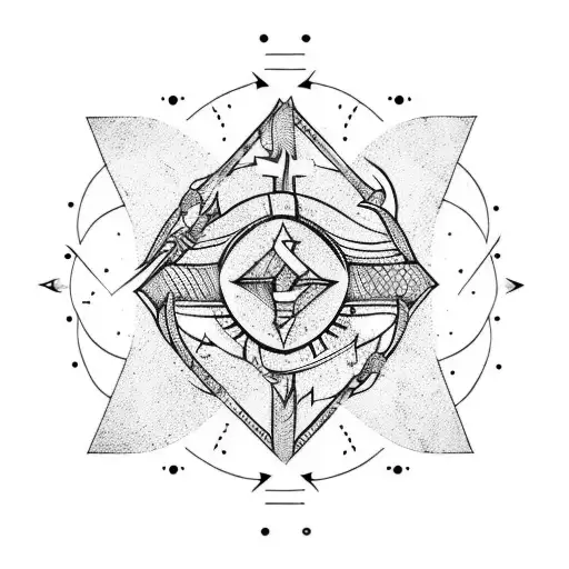 Arrow With Four Triangles Viking With Dots