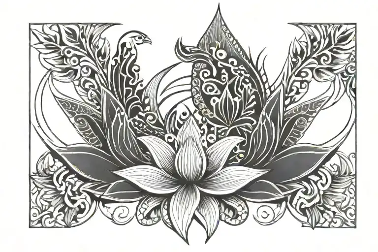 Lotus And Phoenix Tribal