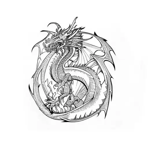 Dragon With The Sevdeadly Sins In The Design