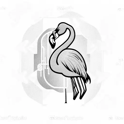 Flamingo Playing Guitar