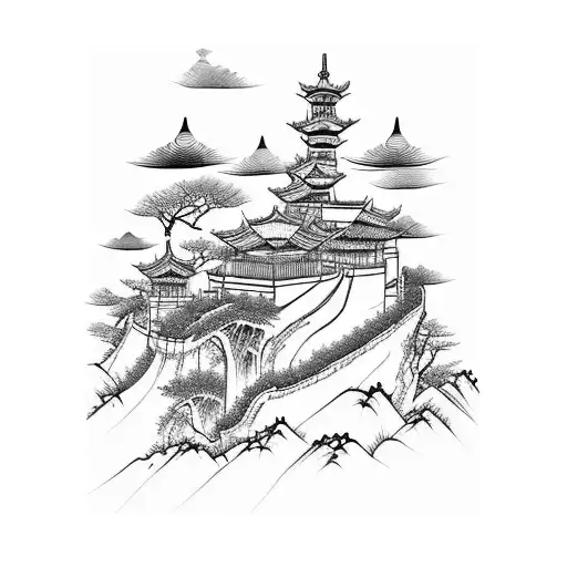 Chinese Ink Style Landscape