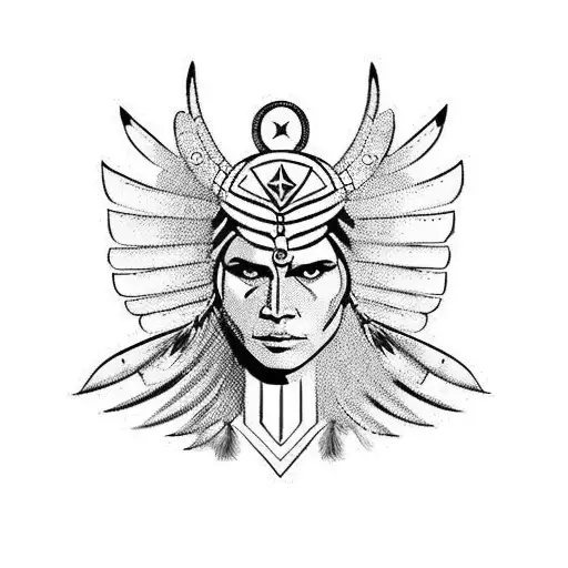 Valkyrie Symbol With Native American
