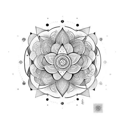 Unalome Symbol Lotus Moon Energy Female Small