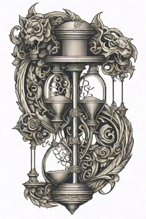 Hourglass With Gargoyles On Both Sides