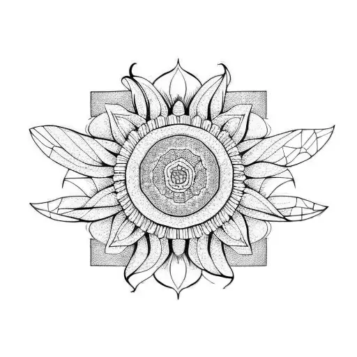 Bee Sunflower Honeycomb