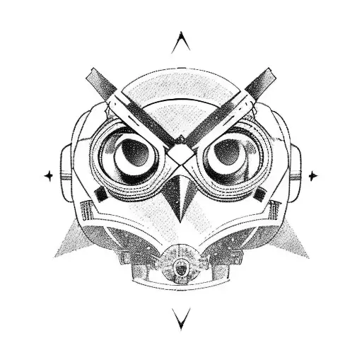 A Pilot's Helmet With An Owl