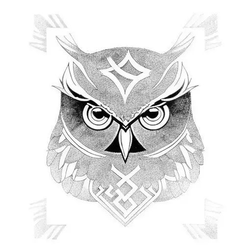 Owl Viking Runes